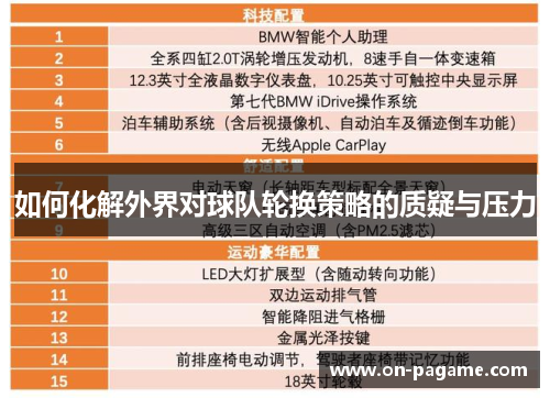 如何化解外界对球队轮换策略的质疑与压力 如何化解外界对球队轮换策略的质疑与压力